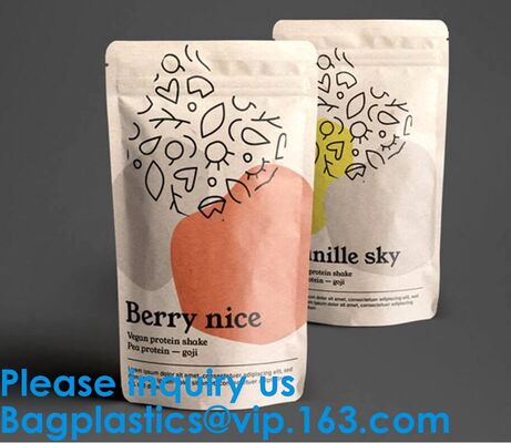 buy Biodegradable Foil Packaging Soft Zipper Stand Up Bottom Gusset Plastic Drinking Pouches Bags With Straws online manufacturer