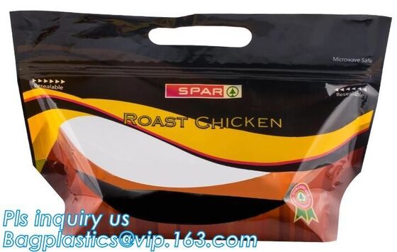 buy zipper bags for take away food package, Microwave safe deep frozen plastic packaging bags for fried chicken packaging online manufacturer