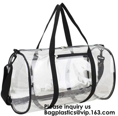buy Clear Duffel Gym Bag Transparent PVC Carry Bag With Shoulder Strap,Cosmetic Carry Bag Magnet Pockets Detachable Shoulder online manufacturer