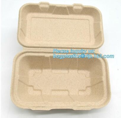 buy Compartment hinged container sugarcane bassage pulp food serving box 750ml bassage take out container bagplastics packa online manufacturer