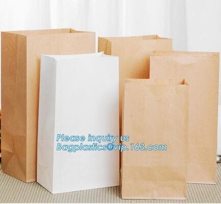 buy Custom bakery paper bag / Food grade bread packaging bags, white or brown craft paper bag,greaseproof kebab sandwich bre online manufacturer