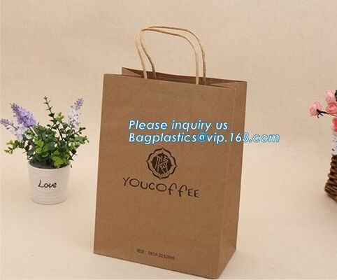 buy Brown kraft paper shoppinFood grade printed bakery brown greaseproof kraft paper bread packaging bags with clear window, online manufacturer