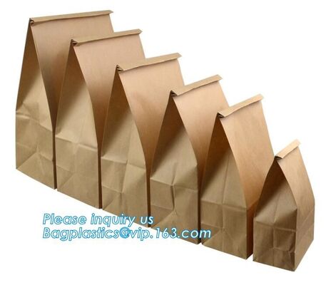 buy Eco-friendly high quality recycled custom logo printed brown dessert food craft bread paper lunch bags wholesale, bageas online manufacturer