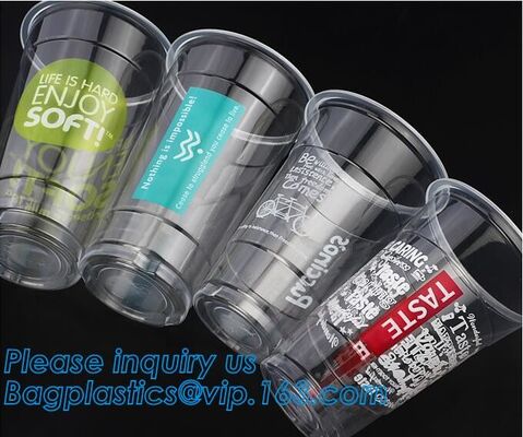 buy Food grade 12oz 375ml cold drink transparent biodegradebale PET disposable plastic cup/airline plastic drinking cup online manufacturer