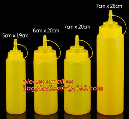 buy FDA Food Grade 8oz Empty Custom LDPE Plastic Ketchup Squeeze Bottle with Scale for Syrup, Sauce, Ketchup, BBQ Sauce, Con online manufacturer
