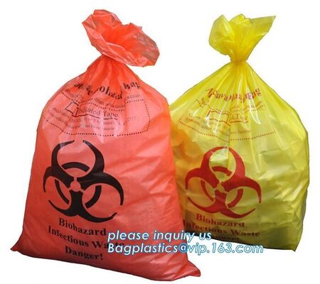 buy disposable autoclave sterilization biohazard bags, Heavy duty safety plastic biohazard infectious waste bag medical wast online manufacturer