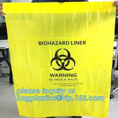 buy Disposable plastic biohazard bags infectious linen waste bags, Yellow Biohazard Waste Bag Medical Specimen Transport Bag online manufacturer