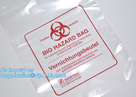 buy Infectious Emergency Autoclavable Biohazard Bag On Roll Warning Label/Sterilization Indicator Health Needs online manufacturer