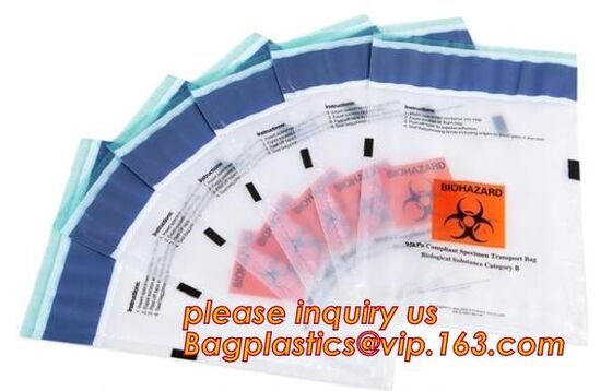 buy LDPE lab specimen zipper bag customized Printing medicine bags, Lab Bags- Biohazard zipper Locking Plastic Specimen Tran online manufacturer