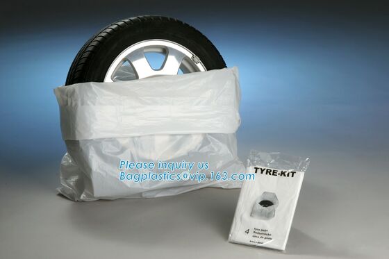 buy spare car tire plastic storage tote bags for tyre packaging custom size disposable clear pe printing side gusset, limite online manufacturer