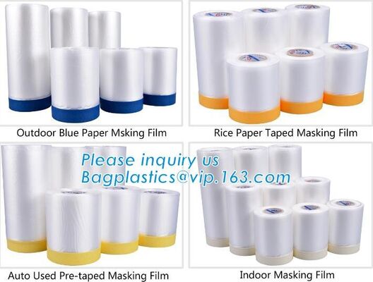 buy Outdoor Paper Masking Film, Rice Paper Taped Masking Film, Auto Used Pre-Taped Masking Film, Indoor Masking Film, Cloth online manufacturer