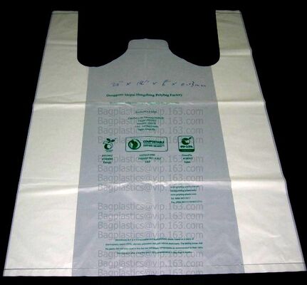 buy Starch Biodegradable T Shirt Bags Made Of PLA PBAT, 100% Biodegradable & Compostable,T-Shirt Shopping Bags, DOLLAR STORE online manufacturer
