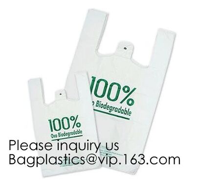 buy Eco Friendly T-Shirt Grocery Bags | 100% Biodegradable | Certified ASTM D5511 Thank You Shopping Bags With Handles | Ext online manufacturer