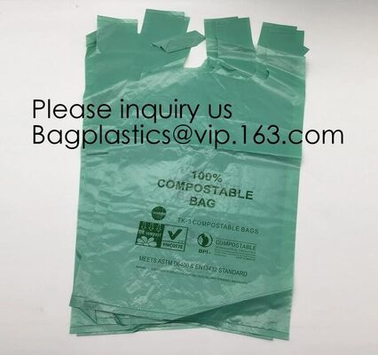 buy Biodegradable Reusable Plastic T-Shirt Bag Eco Friendly Compostable Grocery Shopping Thank You Recyclable Trash Basket online manufacturer
