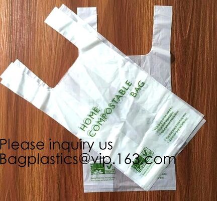 buy OK Compost 100% Corn Starch Biodegradable Plastic T Shirt Bag Vest Bag Bioplastic Shopping Bag For Grocery online manufacturer