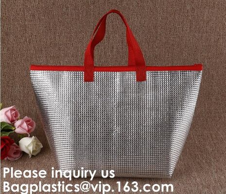 buy Insulated Thermal Non Woven Aluminum Foil Cooler Bag For Frozen Food,Reusable Insulated Aluminum Foil Thermal Lunch Cool online manufacturer