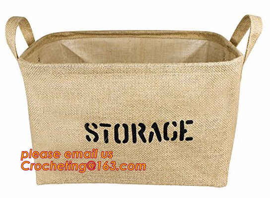 buy 100% jute storage basket,natural jute material collapsible decorative storage basket,Home handmade jute woven rope toy s online manufacturer