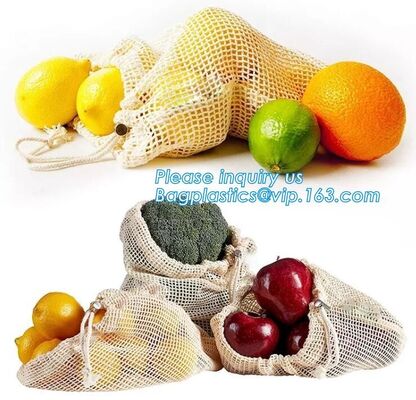 buy Simple Ecology washable and reusable Cotton Mesh Produce Bag for vegetable and fruit,Eco-friendly Reusable Shopping Orga online manufacturer