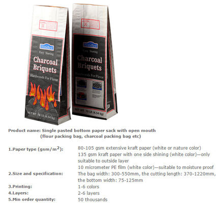 buy Brown kraft packing paper bag, BBQ fuel packing bag, Animal seed packing paper sack, CHARCOAL, ANIMAL FEED, DEXTROSE, ME online manufacturer