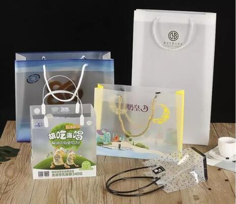 buy Frosted Plastic Gift Bags, Large Merchandise Retail Clothing Grocery Boutique Shopping Bags With Handles, Multi Colors online manufacturer