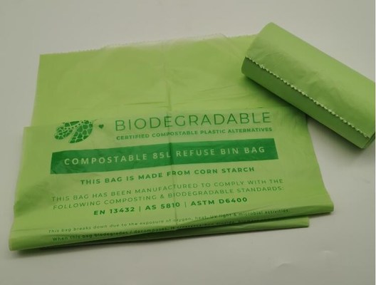 buy wholesale biodegradable compostable plastic trash bag on roll, Eco friendly cornstarch compostable bags disposable bags online manufacturer