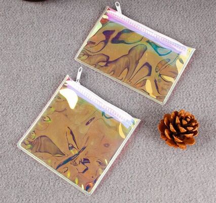 buy Holographic Factory Manufacture Custom Logo Transparent PVC Cosmetic Bag Women Travel Clear Wash Organizer Pouch Bagease online manufacturer