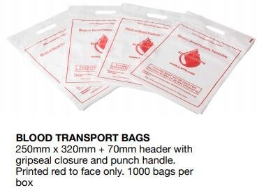 buy Blood Transport Bags, first aid bag pac Pre-Printed Poly Bags For Disposing Waste. Plastic Bags For Health Applications online manufacturer