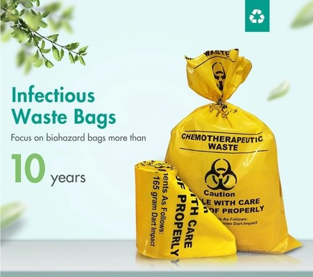 buy Cytotoxic Waste Bags, Hazadous Waste Disposal Chemotherapy Waste Bags Zipper Enclosure With Pouch online manufacturer