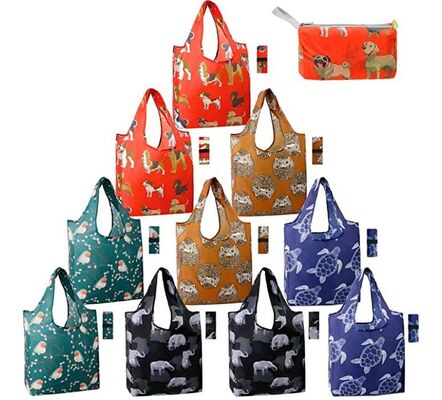 buy Foldable Grocery Totes, Pocket Eco Friendly Polyester Waterproof And Lightweight Sturdy Machine Washable Cloth Bags online manufacturer