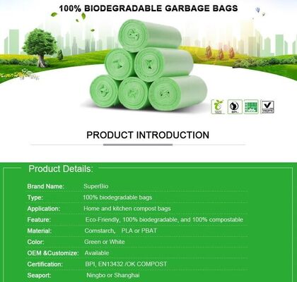 buy 100% Compostable Vest Carrier Plastic Biodegradable Shopping Bag With EN13432 Certificated, Compostable Bags For Superma online manufacturer
