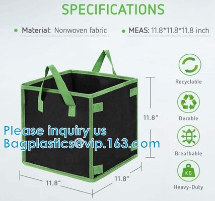 buy Gallon Square Grow Bags, Thick Fabric Bags With Handles For Indoor And Outdoor Garden Veggies Flower Planter online manufacturer
