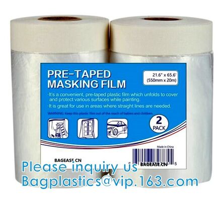 buy Pre-Taped Painter'S Plastic Automotive Best Masking Tape Painting Pre-Taped Masking Film Sheeting With Tape online manufacturer