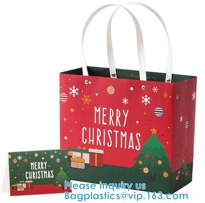 buy Christmas Large Gift Tote Bags Paper Bags With Handles Holiday Kraft Bags Goody Gift Bags Scarf Glove Gift Bags With Gre online manufacturer