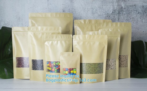 buy Reusable Zip Lock Paper Pouches With Matte Window And Tear-Away Notch For Multi-Purpose Storage online manufacturer