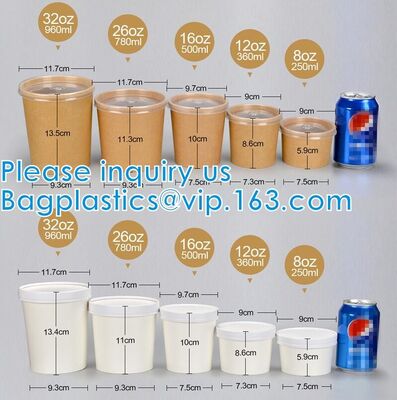 buy Eco Friendly Disposable Takeaway Food Container Kraft Paper Noodle Bowls Hot Soup Cup With Paper Flat Lid online manufacturer