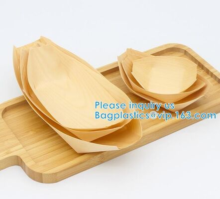buy Finger Food - Bowls, "Boat" Biodegradable Wood Promotion - Party Wedding Supplies, 130mm Disposable Sushi/Salad/Dessert online manufacturer