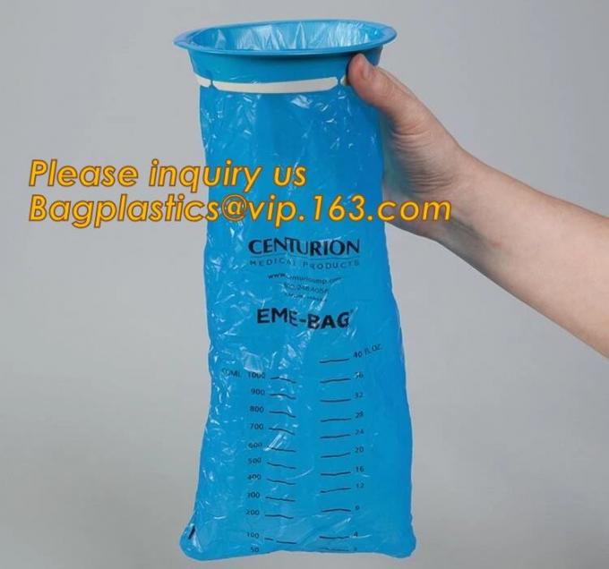 Disposable Plastic Emesis Vomit Bag,Medical plastic emesis bag foldable