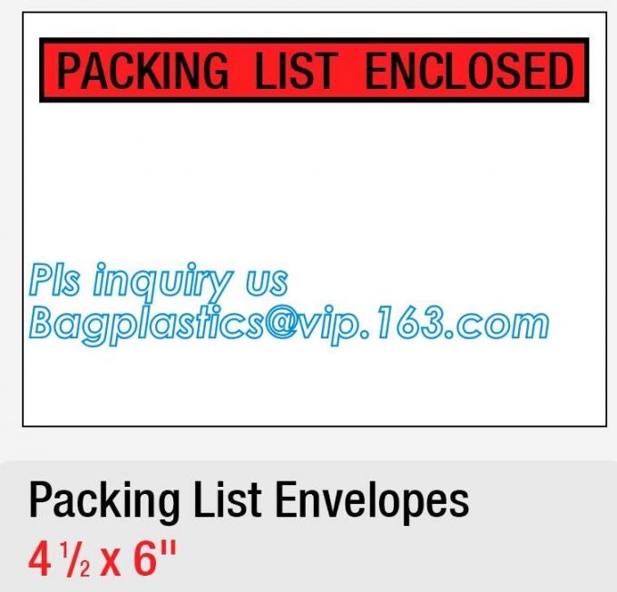 polyethene PE selfadhesive packing list document envelopes, PE packing