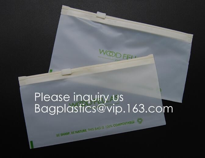 PLA Compostable Clear Poly Custom Printed Plastic K Bags, APPAREL Dress