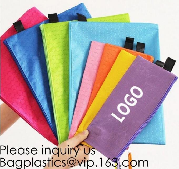 Linen Students Stationery Pouch Zipper Bag For Pen Polyester School