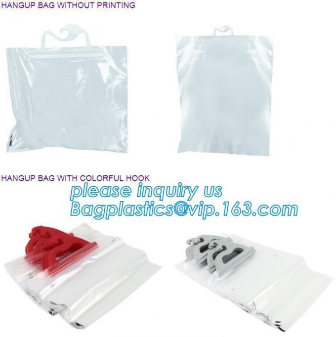 Hanger Bag Poly Bags With Hanger, Zipper Top Sealing And Button Closure