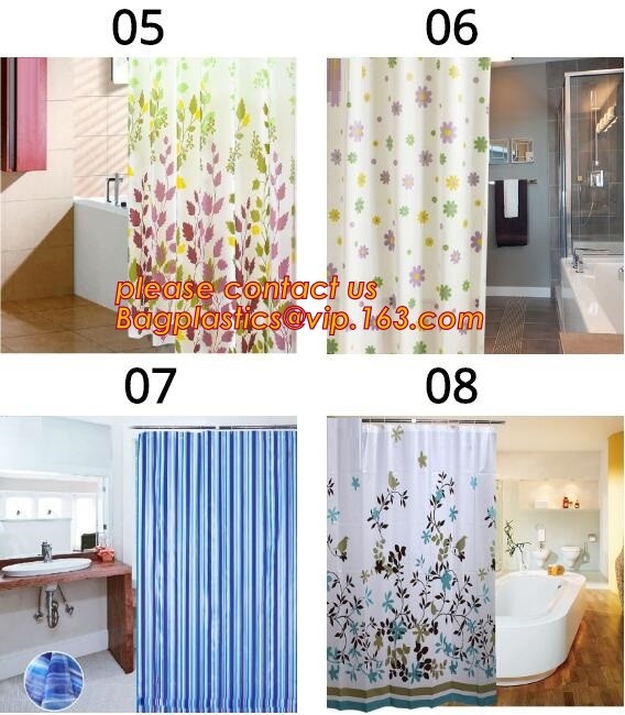 SEVEN COLOR DOT SHOWER CURTAIN, Fashion beautiful flower printing retractable bathroom shower