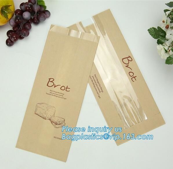 Wholesale Bread Art Packing Kraft Paper Bag,Food Grade disposable Paper Bag With Logo Print ...
