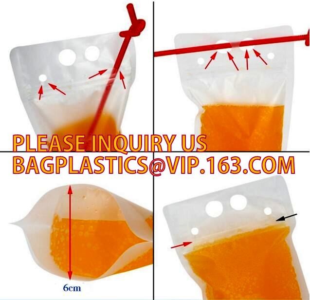 Biodegradable Zipper Water Plastic Drink Pouch Bags,Unique design 5L