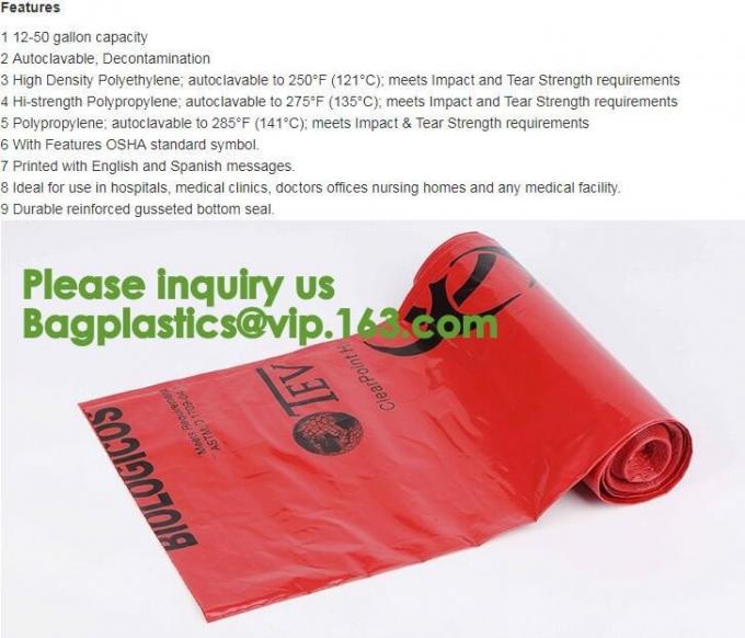 Biohazard Specimen Zip Top Bag Stock and Custom Plastic Bags