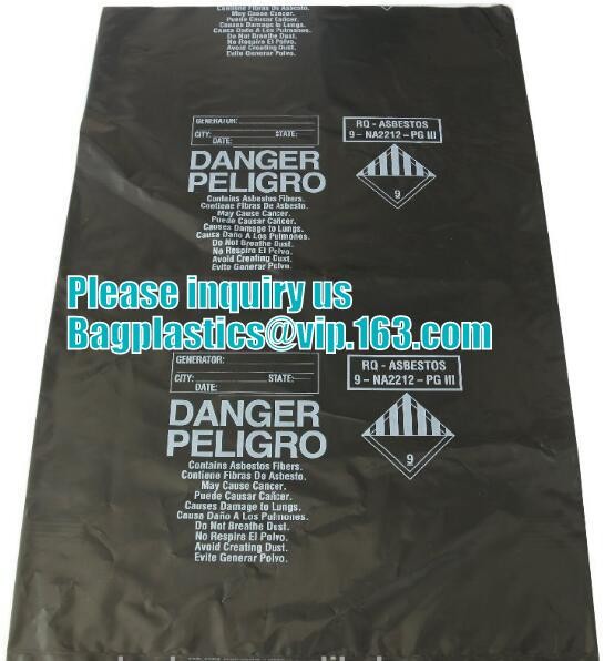 Heavy Duty Construction Plastic Asbestos Bag Waste Bag,Heavy Duty Disposal Polythene bags For