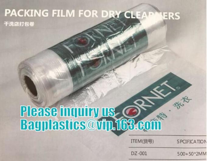 pack dry cleaning bags roll,wholesale clear plastic dry cleaning dust cover HDPE garment bags