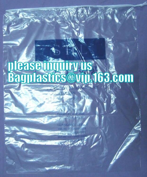 biodegradable Customized Laundry Drawstring Poly Bag Plastic Laundry