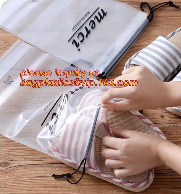 Biodegradable drawstring laundry poly bag,Cotton string LDPE plastic