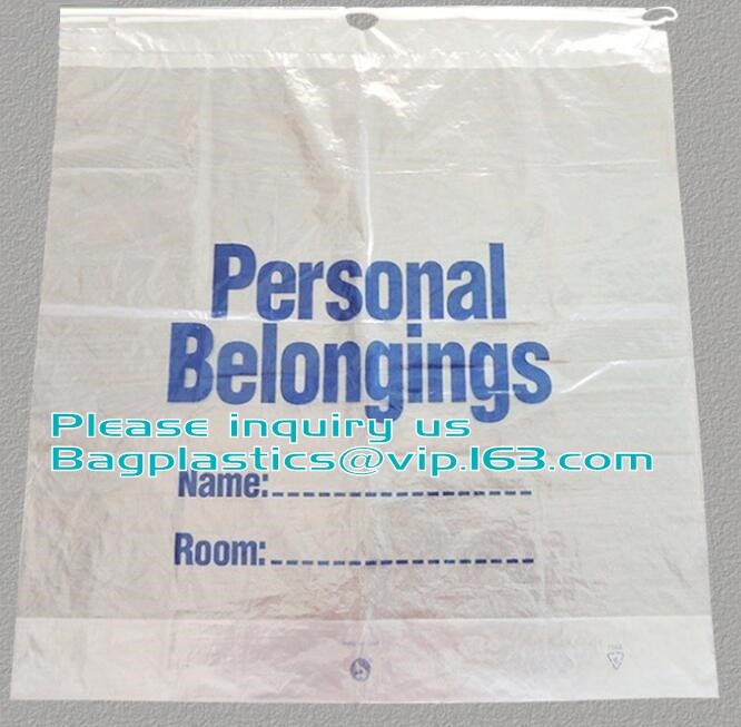 Biodegradable drawstring laundry poly bag,Cotton string LDPE plastic